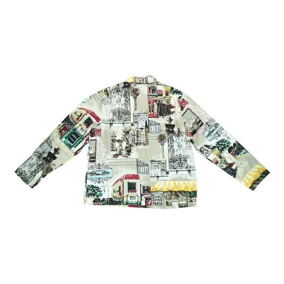 Vintage 1980’s Units Petite Chunky Button Print Jacket Sz Medium PM  100% Cotton - Picture 2 of 7